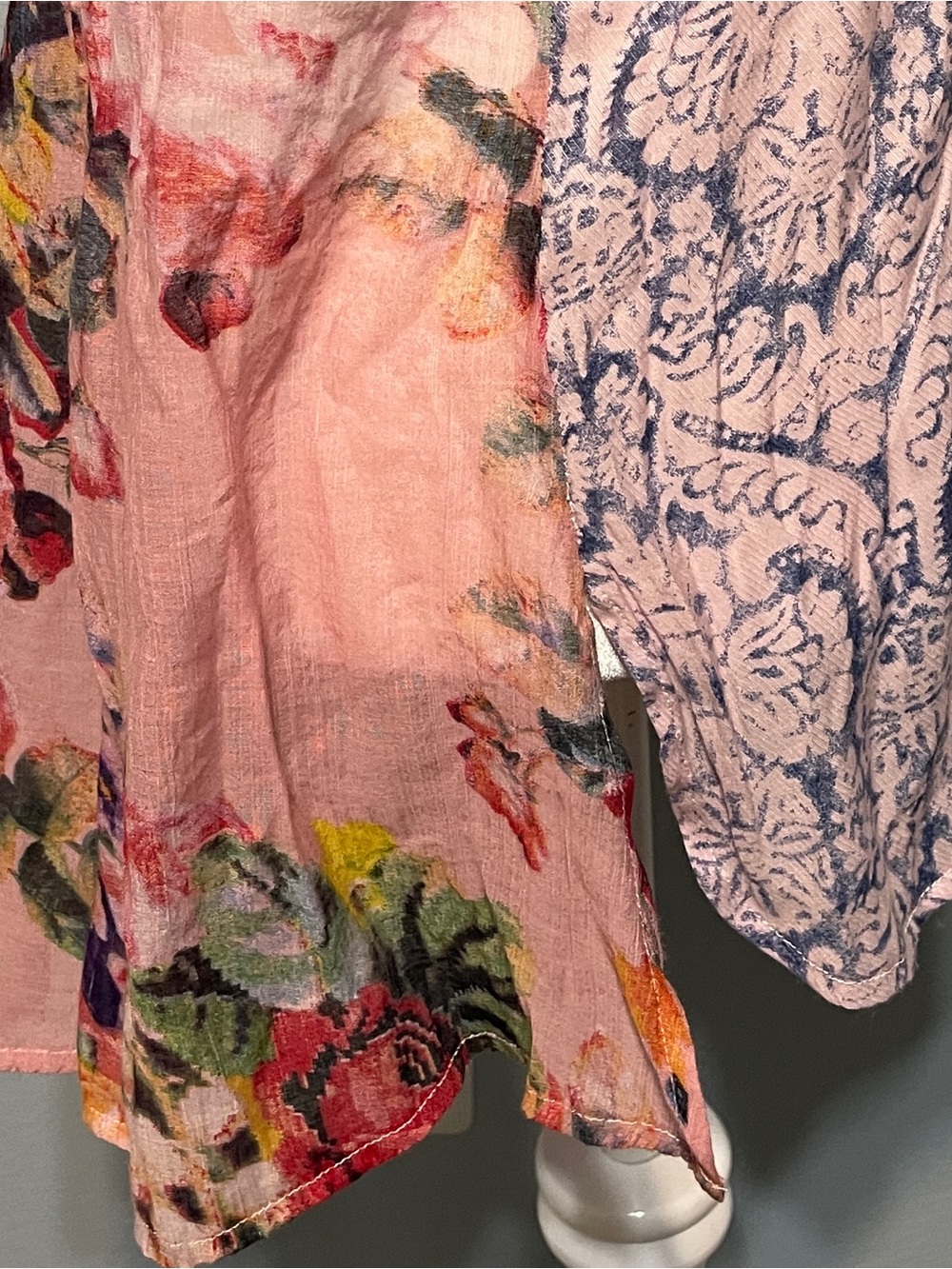 Aratta Silent Journey Embroidered Rose Button Front Tunic Blouse Floral Boho XL - Picture 6 of 11